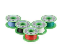Bntechgo 22 gauge silicone Wire spool 5 colori per ogni colore 9,1 m red-black-white-blue-green morbido e flessibile in silicone resistente alle alte temperature 22 awg filo di rame stagnato a 60 fili,