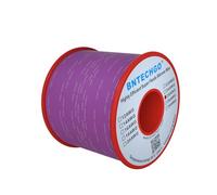 BNTECHGO Bobina di filo di silicone viola 26 gauge 26 ft ultra flessibile ad alta temperatura 200 gradi C 600 V 26 AWG filo di gomma di silicone 30 fili di filo di rame stagnato filo intrecciato per
