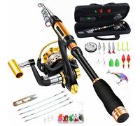 BNTTEAM Combo Canna e Mulinello da Pesca Canna da Pesca Telescopica in Carbonio Mulinello da Pesca 13BB Borsa Esche Lenza Ami Set per Viaggi Surf Acqua Salata Acqua Dolce