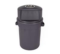 BNUTFRDD Bidone della spazzatura rotondo ispessito da 120 l / 31,7 galloni con coperchio superiore e posacenere commerciale for interni ed esterni universale Pattumiera(A)