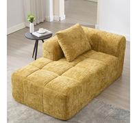 BNUZ Comodo divano con chaise longue, morbido divano con cuscino, nessun montaggio richiesto, ordinato ed elegante, giallo
