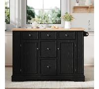 BNUZ Zona pranzo allungabile, isola della cucina, nero, 130,5 × 40 - 65 × 92 cm, con ripiani regolabili e cassetti multifunzione, ideale per cucina e sala da pranzo