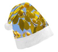 BNVOPTRE Cappello di Natale adulto, Cappello di Natale stampato albero di limone,Cappello adulto del partito di Natale,Cappello del cranio di Babbo Natale
