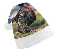 BNVOPTRE Cappello di Natale adulto, cappello di Natale stampato tacchini di Natale,Cappello adulto del partito di Natale,Cappello del cranio di Babbo Natale