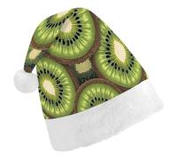 BNVOPTRE Cappello di Natale adulto, Kiwi Art Pattern Stampato Cappello di Natale,Adulto Festa di Natale Cappello,Cappello del cranio di Babbo Natale