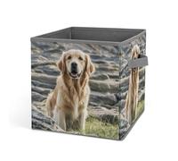 BNVOPTRE Scatola di immagazzinaggio, Golden Retriever stampato Storage Box,Toy Storage Box,Portable Storage Box,Office Storage Box