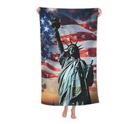 BNVSADC Asciugamano da bagno assorbente, 80 x 130 cm, con stampa bandiera della Libertà, in fibra superfine, leggero, per bagno, spiaggia, viaggi