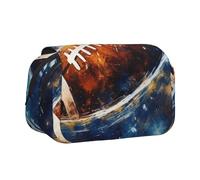 BNVSADC Astuccio a doppio strato con stampa con farfalle e fiori, organizer per studenti, bambini, adolescenti, artisti, viaggi e ufficio, Galaxy Space American Football, Taglia unica, Astuccio per