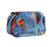 BNVSADC Astuccio a doppio strato con stampa con formula matematica, grande capacità, organizer per studenti, bambini, adolescenti, artisti, viaggi e ufficio, Palloncini ad aria calda., Taglia unica