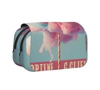 BNVSADC Astuccio a doppio strato con stampa con stampa floreale e erbe botaniche, grande capacità, organizer per studenti, bambini, adolescenti, artisti, viaggi e ufficio, Cotton Candy., Taglia unica