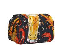 BNVSADC Astuccio a doppio strato con stampa floreale con uccellino viola lavanda floreale stampato - Grande capacità per la scuola organizer per studenti, bambini, adolescenti, artisti, viaggi e