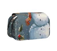 BNVSADC Astuccio a doppio strato con stampa Merry Christmas, con stampa, grande capacità, organizer per studenti, bambini, adolescenti, artisti, viaggi e ufficio, Buon Natale 1, Taglia unica, Astuccio