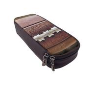 BNVSADC Astuccio a libro in pelle PU con stampa con lacci del pallone da calcio americano, grazioso astuccio per matite, penne, cancelleria organizer per trucco, per scuola, ufficio, viaggi