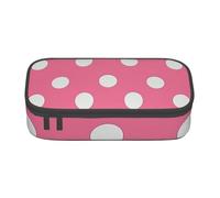 BNVSADC Astuccio a pois bianchi con stampa a pois carino, astuccio portapenne per ufficio, scuola, cancelleria, organizer per scuola, viaggi, lavoro