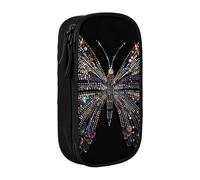 BNVSADC Astuccio colorato con strass e farfalle stampate, per ragazze e ragazzi, grande capacità, astuccio carino per matite per adulti con 2 scomparti, nero, Nero , Taglia unica, Zaino per la scuola