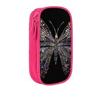 BNVSADC Astuccio colorato con strass e farfalle stampate, per ragazze e ragazzi, grande capacità, astuccio carino per matite per adulti con 2 scomparti, nero, rosa, Taglia unica, Zaino per la scuola