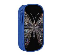 BNVSADC Astuccio colorato con strass e farfalle stampate, per ragazze e ragazzi, grande capacità, astuccio carino per matite per adulti con 2 scomparti, nero, Blu, Taglia unica, Zaino per la scuola