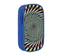 BNVSADC Astuccio con stampa a spirale con illusione ottica per ragazze e ragazzi, grande capacità, grazioso astuccio per matite per adulti con 2 scomparti, nero, Blu, Taglia unica, Zaino per la scuola