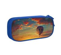 BNVSADC Astuccio con stampa con mongolfiera e tramonto grande astuccio per penne carino astuccio per ufficio scuola cancelleria organizer per ragazze ragazzi, nero, Blu, Taglia unica, Zaino per la