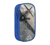 BNVSADC Astuccio con stampa di aeroplano della seconda guerra mondiale, per ragazze e ragazzi, grande capacità, grazioso astuccio per matite per adulti con 2 scomparti, nero, Blu, Taglia unica, Zaino