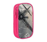 BNVSADC Astuccio con stampa di aeroplano della seconda guerra mondiale, per ragazze e ragazzi, grande capacità, grazioso astuccio per matite per adulti con 2 scomparti, nero, rosa, Taglia unica, Zaino