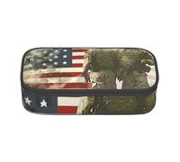 BNVSADC Astuccio con stampa di cervo e cervo a coda di bianco, grazioso astuccio portapenne per ufficio, scuola, cancelleria, organizer per scuola, viaggi, lavoro, Noi soldati militari Patriottica