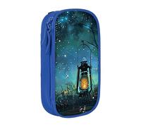 BNVSADC Astuccio con stampa di lucciole e lanterne, per ragazze e ragazzi, grande capacità, grazioso astuccio per matite per adulti con 2 scomparti, nero, Blu, Taglia unica, Zaino per la scuola