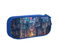 BNVSADC Astuccio grande con stampa di Hong Kong, astuccio per penne e matite, per ufficio e scuola, organizer per cancelleria per ragazze e ragazzi, nero, Blu, Taglia unica, Zaino per la scuola