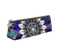 BNVSADC Astuccio in pelle con stampa artistica con girasoli triangolari, astuccio carino per cancelleria, per scuola, ufficio, viaggi, Stampa mandala rettangolare, Taglia unica, Zaino per la scuola