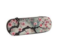 BNVSADC Astuccio in pelle con stampa leopardata per matite e trucchi, elegante astuccio rigido per matite, cancelleria per scuola, ufficio, viaggi, Giapponese Primavera Plum Floreale, Taglia unica