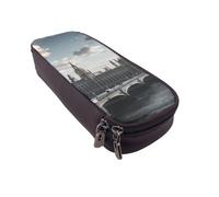 BNVSADC Astuccio in pelle PU con stampa a schizzi di rame con texture marmorizzata, graziosa scatola per matite, penne, cancelleria organizer per trucco, per scuola, ufficio, viaggi, Londra, Taglia