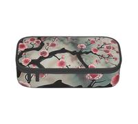 BNVSADC Astuccio in rame con motivo marmorizzato con schizzi di rame, carino, astuccio per penne, ufficio, scuola, cancelleria, organizer per scuola, viaggi, lavoro, Giapponese Primavera Plum Floreale