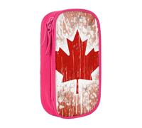 BNVSADC Astuccio per matite con stampa bandiera del Canada, per ragazze e ragazzi, grande capacità, grazioso astuccio per matite per adulti con 2 scomparti, nero, rosa, Taglia unica, Zaino per la