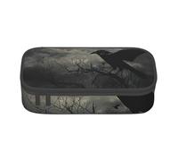 BNVSADC Astuccio per matite con stampa di corvo notturno, astuccio per penne, ufficio, scuola, cancelleria, organizer per scuola, viaggi, lavoro