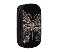 BNVSADC Astuccio per matite con stampa di farfalle e strass, per ragazze e ragazzi, grande capacità, grazioso astuccio per matite per adulti con 2 scomparti, nero, Nero , Taglia unica, Zaino per la