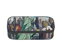 BNVSADC Astuccio per matite con stampa di paesaggio cinese, astuccio carino per matite e penne, organizer per cancelleria per ufficio, scuola, viaggi, lavoro, New York American Theme Art, Taglia unica