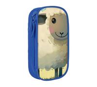 BNVSADC Astuccio per matite con stampa di pecora, per ragazze e ragazzi, grande capacità, grazioso astuccio per matite per adulti con 2 scomparti, nero, Blu, Taglia unica, Zaino per la scuola