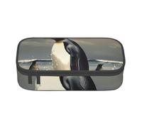 BNVSADC Astuccio per matite con stampa di vino rosso, grazioso astuccio portapenne per ufficio, scuola, cancelleria, organizer per scuola, viaggi, lavoro, Pinguino., Taglia unica, Zaino per la scuola