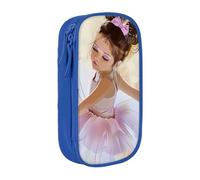 BNVSADC Astuccio per matite con stampa Little Ballerina che balla per ragazze e ragazzi, grande capacità, grazioso astuccio per matite per adulti con 2 scomparti, nero, Blu, Taglia unica, Zaino per la