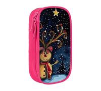 BNVSADC Astuccio per matite con stampa natalizia stellata per ragazze e ragazzi, grande capacità, grazioso astuccio per matite per adulti con 2 scomparti, nero, rosa, Taglia unica, Zaino per la scuola