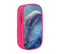 BNVSADC Astuccio per matite con stampa Winter The Dolphin per ragazze e ragazzi, grande capacità, grazioso astuccio per matite per adulti con 2 scomparti, nero, rosa, Taglia unica, Zaino per la scuola