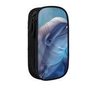 BNVSADC Astuccio per matite con stampa Winter The Dolphin per ragazze e ragazzi, grande capacità, grazioso astuccio per matite per adulti con 2 scomparti, nero, Nero , Taglia unica, Zaino per la