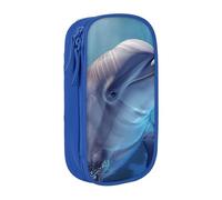 BNVSADC Astuccio per matite con stampa Winter The Dolphin per ragazze e ragazzi, grande capacità, grazioso astuccio per matite per adulti con 2 scomparti, nero, Blu, Taglia unica, Zaino per la scuola