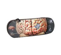 BNVSADC Astuccio per matite e trucchi in pelle stampata con cervello umano, elegante astuccio rigido per cancelleria per scuola, ufficio, viaggi