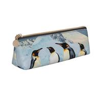 BNVSADC Astuccio rettangolare in pelle con stampa artistica con mandala triangolare, astuccio per matite carino per scuola, ufficio, viaggi, Pinguini sull'iceberg, Taglia unica, Zaino per la scuola