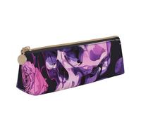 BNVSADC Astuccio rettangolare in pelle con stampa artistica con mandala triangolare, astuccio per matite carino per scuola, ufficio, viaggi, Teschio Rosa Viola, Taglia unica, Zaino per la scuola