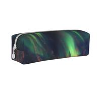 BNVSADC Aurora - Astuccio in pelle con stampa di aurora, grazioso astuccio per cancelleria e penne con cerniera, per scuola, ufficio, viaggi