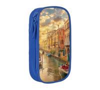 BNVSADC Bellissimo astuccio con stampa di Venezia Canal View, per ragazze e ragazzi, grande capacità, grazioso astuccio per matite per adulti con 2 scomparti, nero, Blu, Taglia unica, Zaino per la