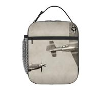 BNVSADC Borsa termica per il pranzo con stampa di aeroplani della Seconda Guerra Mondiale della Seconda Guerra Mondiale, Borsa termica per il pranzo, per donne e uomini, portatile, riutilizzabile, con
