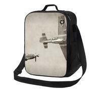 BNVSADC Borsa termica per il pranzo con stampa di aeroplani della Seconda Guerra Mondiale della Seconda Guerra Mondiale, Borsa termica per il pranzo, per donne e uomini, riutilizzabile, con tracolla